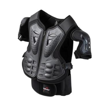 Imagem de Generic Roupa de proteção para motocicleta infantil, colete, acessórios respiráveis, equipamento de pilotagem fácil de usar para motocross, Preto
