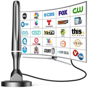Imagem de Antena de TV QGclearso 2025 para Smart TV interna 4K 1080p VHF/UHF