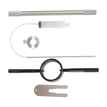 Imagem de rockible Kit de ferramentas para serviço de garfo de motocicleta, ferramenta de nível de óleo de garfo, ferramentas de compressor de mola universal