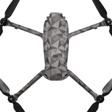 Imagem de AIR3S Película de vinil antiarranhões para câmera para DJI Air 3S Body Acessórios Protetor Revestimento (Triângulo Titânio)