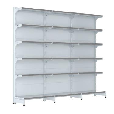 Imagem de Gondola Parede 202 Fit Farmacia Ate 3 Metros Branco Pe Cinza