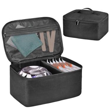 Imagem de BOHEMIABY Bolsa de armazenamento portátil para máquina de depilação, armazenamento de kits de aquecedor de cera, bolsa de ferramentas com separador e bolsa de malha para armazenamento de acessórios de