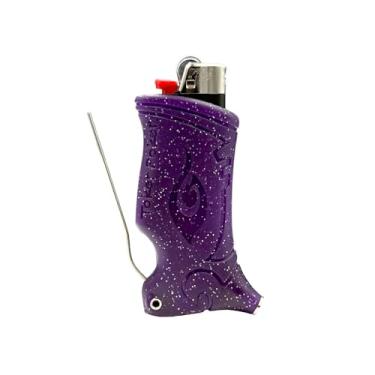 Imagem de Toker Poker - Estojo de isqueiro Bic Multi Tool, Sparkles Collection - Ferramenta com tudo incluído para acampamento e outros (roxo)