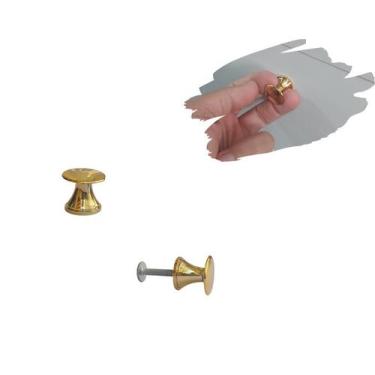 Imagem de 2 Puxador de Gaveta, Armário, Móveis Botão Dourado 20mm - Compras Fáce