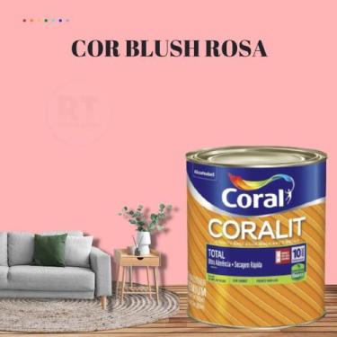 Imagem de Esmalte Sintético Base Água Coral Coralit 800ml Brilhante Cor Rosa par