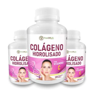 Imagem de Kit 3 Colágeno Hidrolisado + Vitamina C 360 Cápsulas 500Mg - Tree Of L