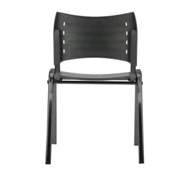 Imagem de Cadeira Prisma Iso Fixa Preta Pra Igreja Recpçao Sala Espera - Sintoni