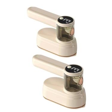 Imagem de 1000W ferro elétrico portátil, 150Ml grande máquina de passar roupa tanque de água, remoção rápida de rugas, muito adequado para casa, escritório, viagem (2 unidades)