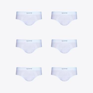 Imagem de Kit 6 Cuecas Slip Micromodal S. Costura LUPO 00681, Branco, XG