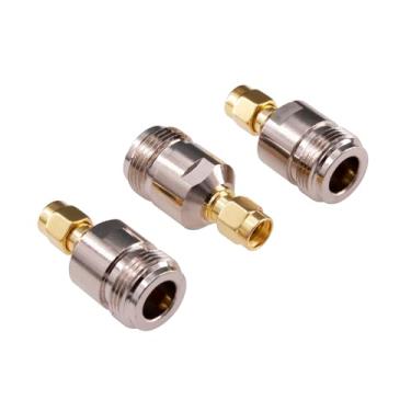 Imagem de Yuelulala 3 peças RPSMA plugue macho para conector fêmea N conector adaptador coaxial RF (Y57-3)
