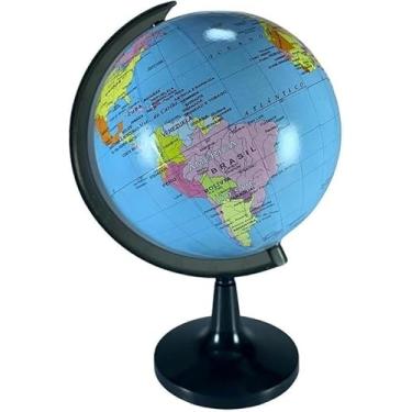 Imagem de Globo Terrestre Giratorio Mesa Mapa Mundi Político Escolar 16cm Eixo com Medidor Premium