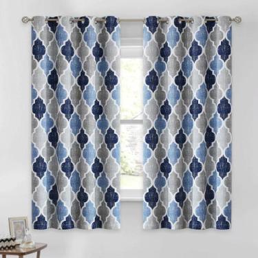 Imagem de Cortinas Beauoop 100% Blackout Blue Grey 160x160cm 2 painéis