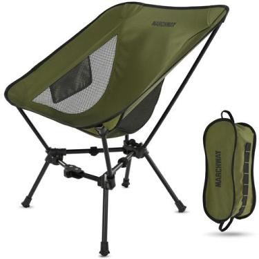 Imagem de Cadeira de acampamento MARCHWAY Leve Dobrável Estável 150 kg Verde