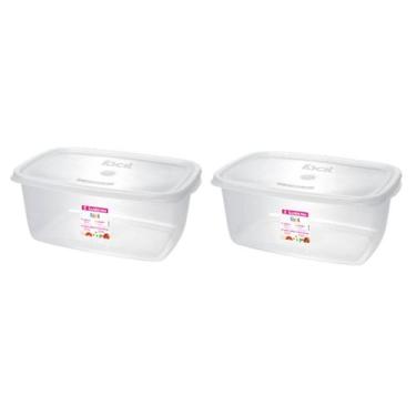 Imagem de Kit 2 Potes P/Alimentos Organizador 3,2L Transparente-SANREMO
