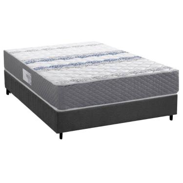 Imagem de Cama Box Casal: Colchão Ortopédico Herval D60 / AG65 Timeless + Base CRC Suede Gray (13...