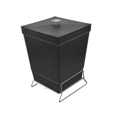 Imagem de Lixeira Para Banheiro De Plástico Com Suporte Apoio - Stolf Preto