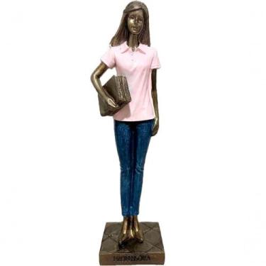 Imagem de Estatueta Profissão Professora Escultura Enfeite Resina 24cm - OUTRAS 