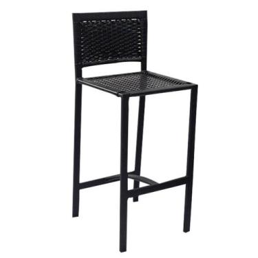 Imagem de Banco Banqueta De Bar Balcão Bancada Cozinha Alumínio Junco Alumínio P