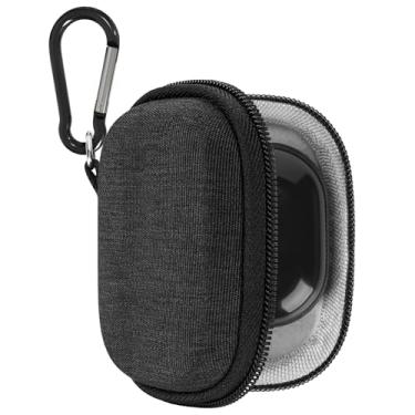 Imagem de Geekria Capa protetora para fones de ouvido compatível com Samsung Galaxy Buds3 FE, 3 Pro, 2, bolsa rígida de substituição para transporte de viagem com clipe mosquetão (cinza escuro)