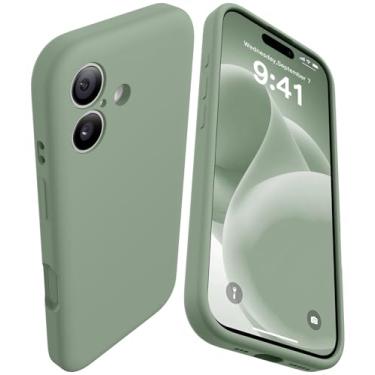 Imagem de AOTESIER Capa compatível com iPhone 17 de 6,3 polegadas, atualização de silicone [proteção da câmera traseira plana] [Arc Edge] capa protetora à prova de choque com forro de microfibra antiarranhões