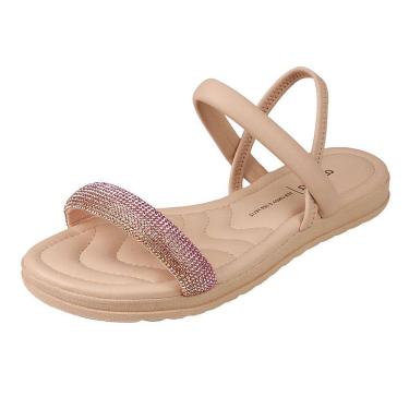 Imagem de Sandalia Feminina Facil Calce Brilho FlatForm Dakota Y7065