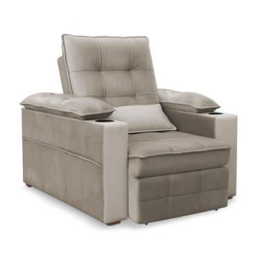 Imagem de Poltrona do Papai Reclinável Retrátil Thor Veludo Capuccino - Loja She