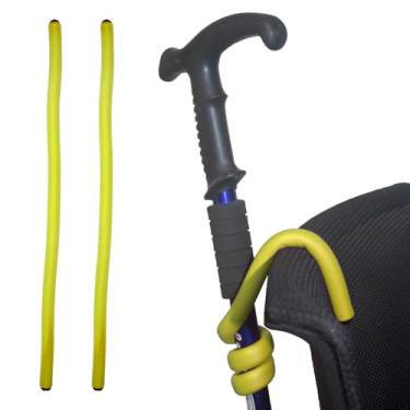 Imagem de Suporte de bengala dobrável para muletas, gancho flexível, cabide dobrável para usuários de muletas e cadeiras de rodas - amarelo