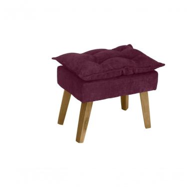 Imagem de Puff Banqueta Decorativa Glamour Com Pés Quadrado Vinho / Bordô