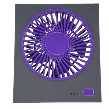 Imagem de Cryfokt Mini Ventilador de Mesa, Ventilador de Mesa Com Bateria de Acampamento (Roxo cinza)