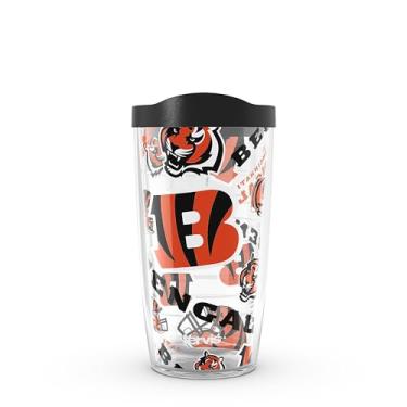 Imagem de Tervis NFL Cincinnati Bengals - Copo de viagem com isolamento térmico de parede dupla feito nos EUA mantém as bebidas frias e quentes, 473 ml,