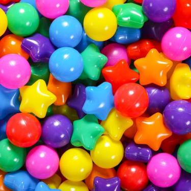 Imagem de Ball Pit Balls STARBOLO 200 Bulk Mixed Rainbow Stars PE