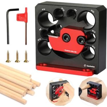 Imagem de FALESOUL Gabarito de cavilha ajustável, máquina de cavilha métrica de inserções de carboneto de 8 mm-20 mm, ferramenta auxiliar de haste redonda, ferramenta auxiliar de haste redonda para marcenaria