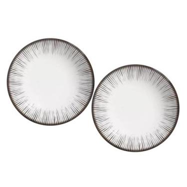 Imagem de Jogo 2 Pratos Raso em Cerâmica Branco e Preto Coup Haya Alleanza 29cm