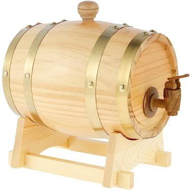 Imagem de Barril de vinho de madeira, balde de conhaque, vedação de barril de cerveja de madeira de pinho, balde de conhaque premium, barril de armazenamento de vinho com torneira para vinho, cerveja, conhaque
