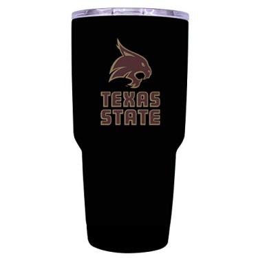 Imagem de Copo de aço inoxidável isolado preto Texas State Bobcats 590 ml