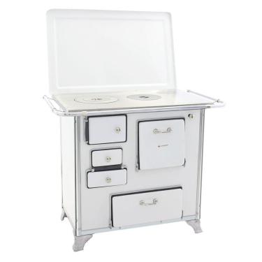 Imagem de Fogão a Lenha Tradicional 02 Venâncio Gabinete com Tampa Branco 2gdtbr