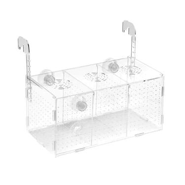 Imagem de Caixa de isolamento de aquário, aquário de acrílico transparente, caixa de reprodução de fritura pequena, grade única, grade dupla, suprimentos para aquário