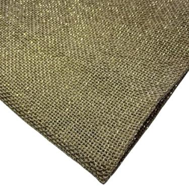 Imagem de Tecido Tela Juta Natural e Colorida Com Fio Dourado Para Decoração e Artesanato (Natural Com Fio Dourado, 0,50m X 1,00m)