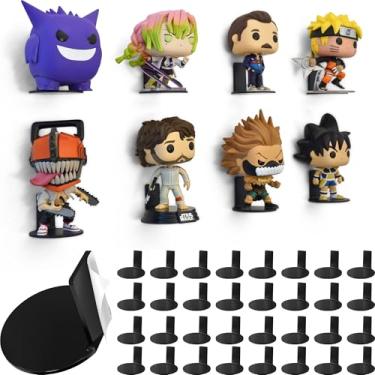 Imagem de Modern JP Prateleira de exibição adesiva para bonecos Funko Pop (pacote com 32) – Prateleira Pop – Suporte para bonecos de ação – Fácil instalação de adesivo – Preto