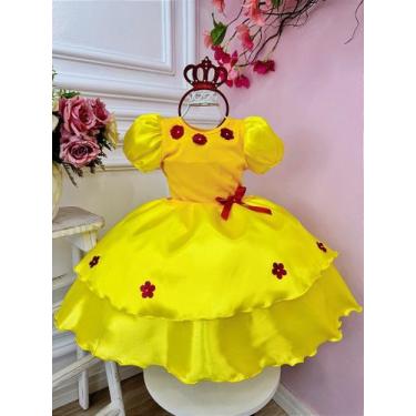 Imagem de Fantasia Infantil da Bela e a Fera com Tiara Luxo - Tamanho P a G - Fa