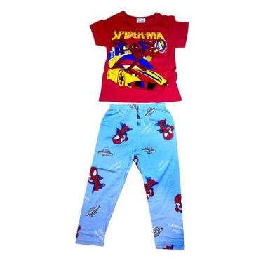 Imagem de Pijama Menino Spider Manga Curta e Calça Infantil Algodão - Petvipi, V
