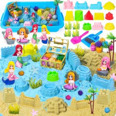 Imagem de Caixa sensorial Sandbox Toy YongNkids Mermaid com 1 kg de areia e mofo