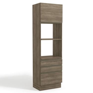 Imagem de Torre Quente 2 Fornos 240x70 cm 2P 3G MDP Maxxi G750 Nogal Kappesberg