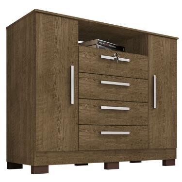 Imagem de Comoda Rack 2P 4G Madri 121 cm Malbec INCP