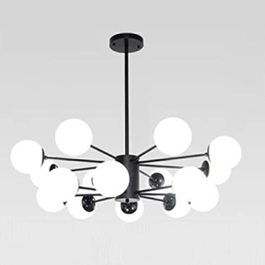 Imagem de Lustre Sala de Jantar Lustres LED Luzes Pendentes Ajustáveis Luminárias de Teto de Madeira para Jantar (Cor: 6018-3 Preto, Tamanho: ABATÍBRIO BRANCO) (Cor: 6018-16 Preto,