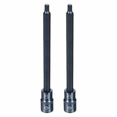 Imagem de HARFINGTON 2 soquetes hexagonais de impacto de 1/5.1 cm H6 (6 mm) métrico 20.3 cm comprimento S2 aço soquetes de 6 pontos para adaptador de furadeira elétrica, azul