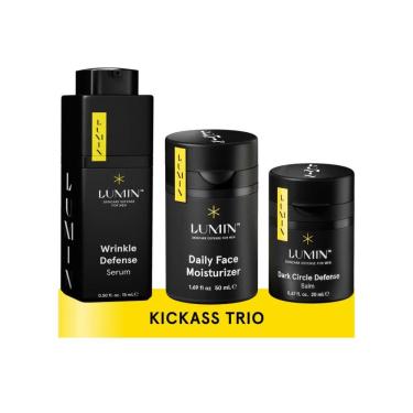 Imagem de Kit Skincare de Cuidados com a Pele para Homens com Hidratante, Antirrugas e para Olhos, LUMIN, Preto