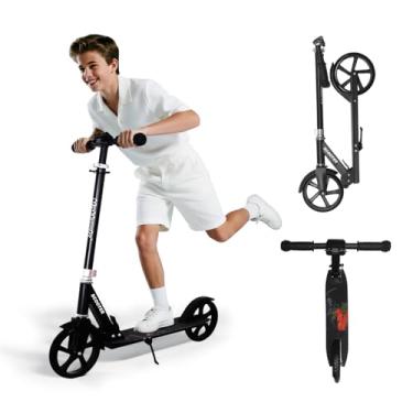 Imagem de Nattork Scooter para crianças de 8 a 12 anos, adolescentes e adultos - patinete dobrável de altura ajustável com rodas grandes e resistentes para um passeio suave, leve, suspensão antichoque para