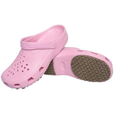 Imagem de Sandalia Babuche Segurança Solado Antiderrapante Antimicrobiano Area da Saude Limpeza Dentista Tamanho:45;Cor:Rosa;Gênero:Masculino;Departamento BS:Esporte