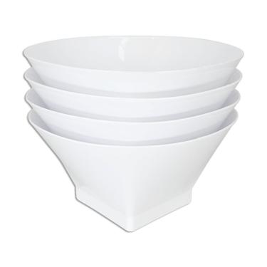 Imagem de Kit 4 Tigelas Petisqueiras Potes De Plástico Sobremesa Doces Branco